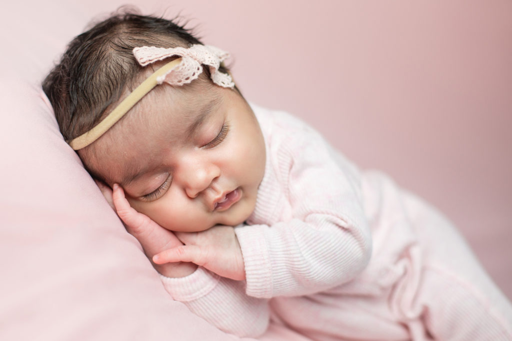 Newborn photographer CT baby girl sleeping