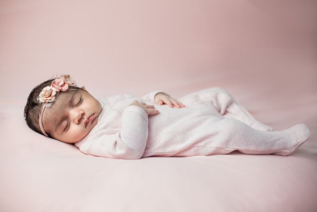 Newborn photographer CT baby girl sleeping