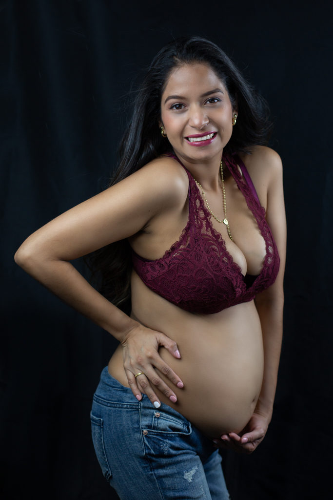 Studio maternity boudoir nude portrait Latina mama farmington ct