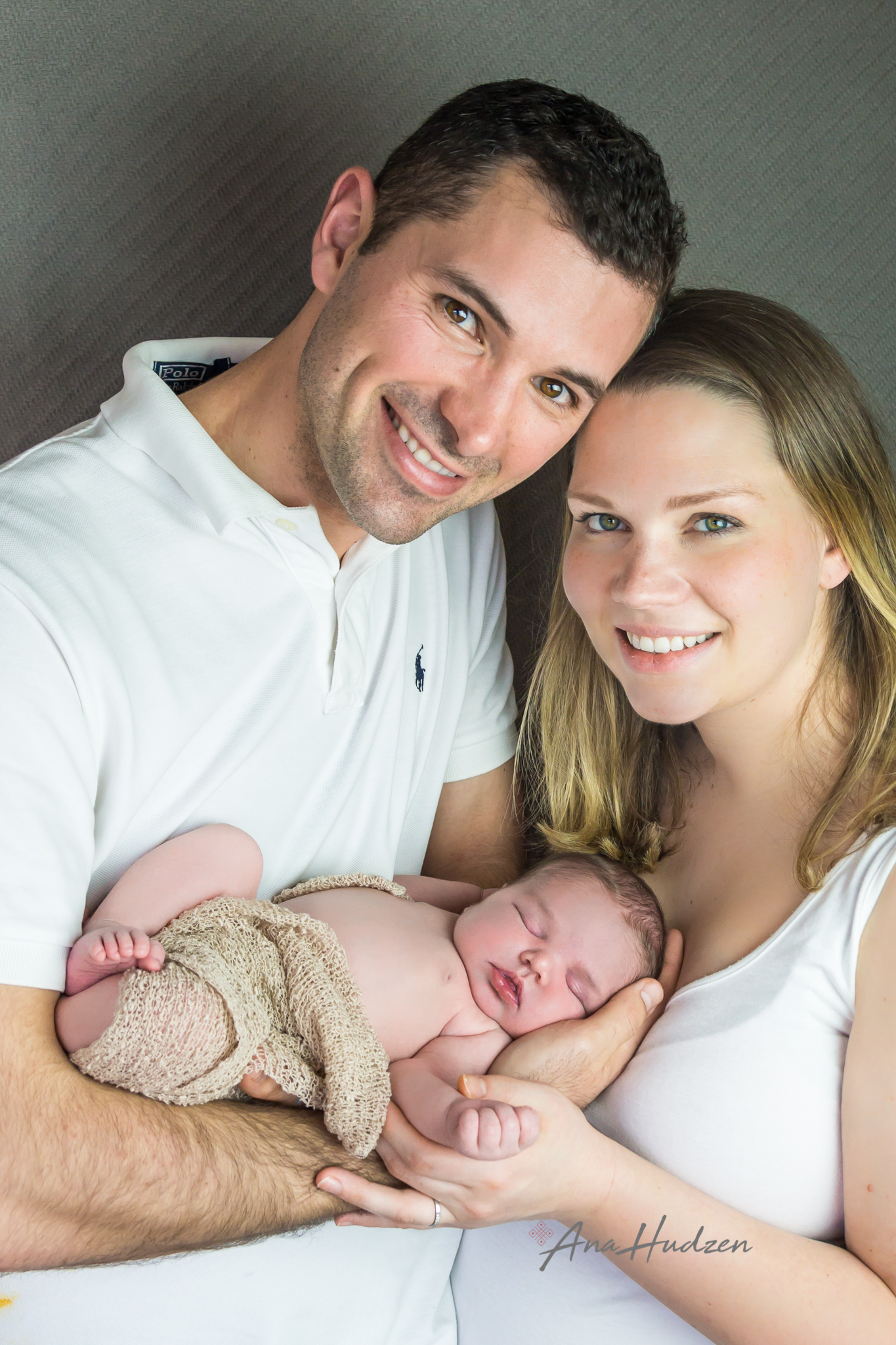 newborn photography family posing in white and gray farmington ct