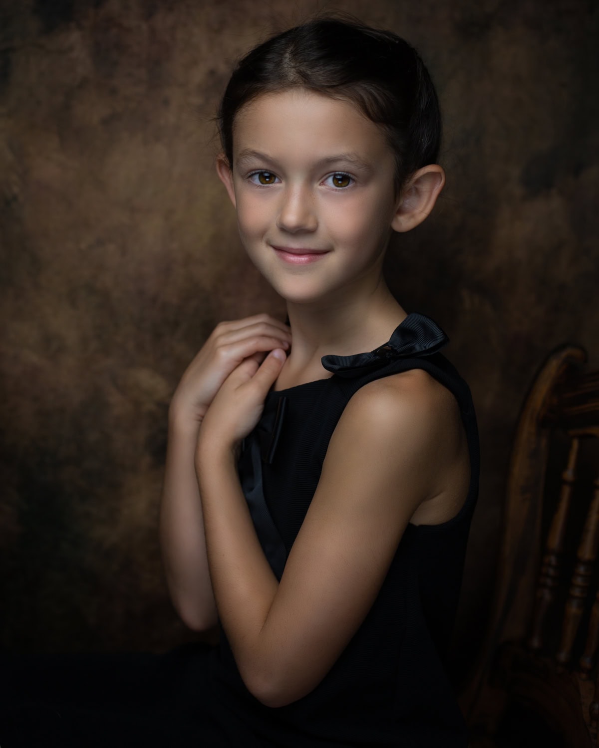 a girl in black Rembrandt classic fine art soul child girl portrait farmington ct