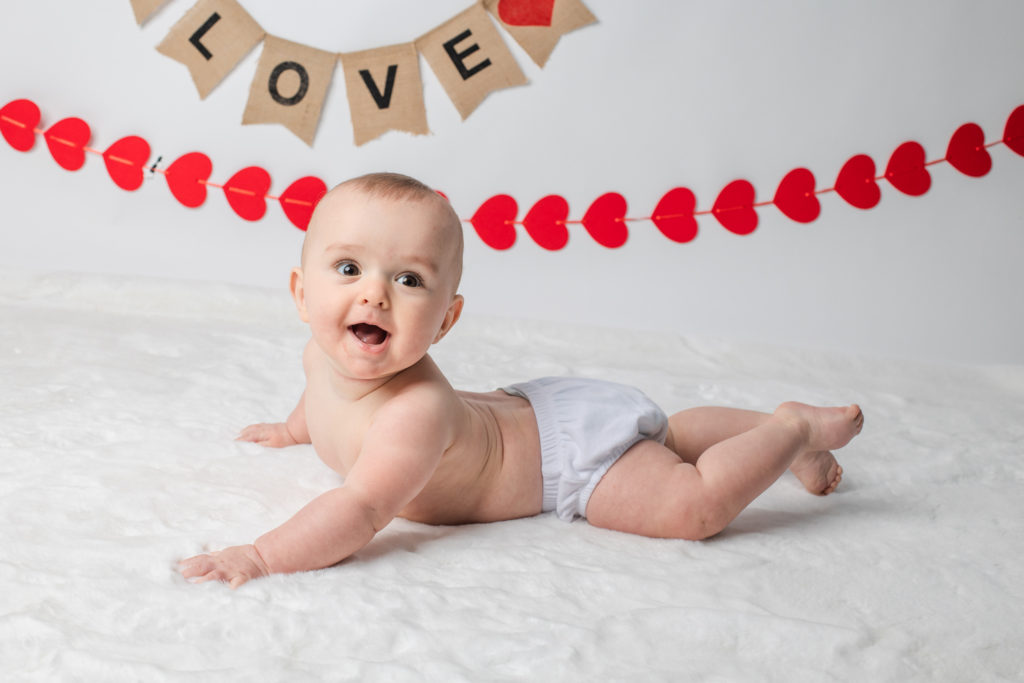 6 months old baby boy milestone photoshoot