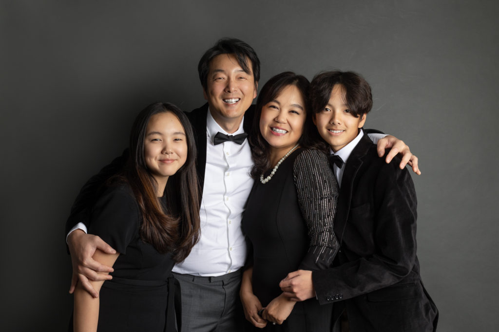 asian family black white and gray fine art portrait