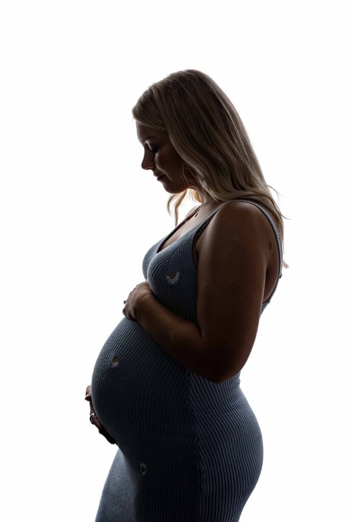 backlit maternity photography in studio Farmington CT